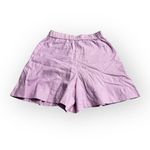 Banana Republic  Pleated Skort Women's XS Lavender Linen Blend Mini Elastic Waist Photo 3