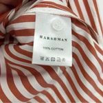 HARSHMAN SHIRT WOMEN’S XS BROWN STRIPED BUTTON DOWN FLARED SLEEVE COTTON NWT Photo 11