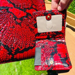 Brahmin  Asher Tote & Jane Wallet Set Lipstick Melbourne Croc Leather NWT Photo 3