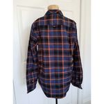 prAna Women's Golden Canyon Flannel Shirt 100% Organic Cotton Rich Sapphire Sz S Photo 5