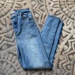 ZARA Blue Skinny Jeans W Sparkle Stripe Photo 0