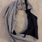 Lululemon  Vinyasa Scarf Grey Stripe and Solid Black Photo 0