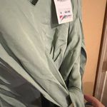 ZARA NWT  satin effect light green mint mini dress xs Photo 4