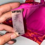 Surf Style  Pink Coral Floral Halter Bikini Swim Bathing Suit Top Women's Medium Photo 5