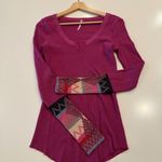 Free People  Kombucha Cuff Pink Embroidered Waffle Thermal Size Medium Photo 3