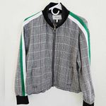 Current/Elliott Dassen Plaid Side-Stripe Linen Bomber Jacket Size 10 Photo 0
