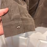 Chico's  Olive Khaki Green Button Down Long Sleeve Shirt Top Women's Size 2 12/14 Photo 6