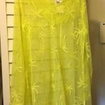New Long Sleeve Mesh Palm Trees Coverup w Hood Yellow Size XL Photo 0