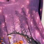 Gloria Vanderbilt Purple witchy spooky haunted halloween bling bling haunted pumpkin patch top nwt Photo 7