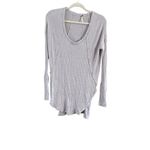 Free People  Ventura Waffle Thermal Oversized Tunic Top Gray S Photo 5