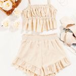 SheIn NEW || Cream Ruffled Two Piece  Photo 0