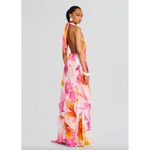 retrofete Ina Chiffon Maxi Dress Bianco Primavera Womens Size Medium Pink Photo 3