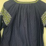 Solitaire womens large eyelet blue embroidered long sleeve shirt johnny floral Photo 9