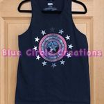 Marvel Captain America Navy Blue Shield Symbol & Stars Tank Top •Size Medium (Unisex) Photo 5