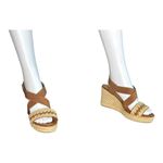 G.H Bass & co women’s size 8.5 espadrille heels brown with beige rope detail​​ Photo 8