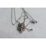 Source Unknown Viking Wolf Head Silver Tone Link Chain Renaissace Like New Necklace Photo 2
