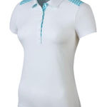 Nike  Dri-FIT Gingham Polo Small White/Clearwater Photo 0