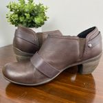 OTBT  Dark Brown Leather El Reno Low Ankle Biker Heeled Bootie Women Size 6.5 Photo 7