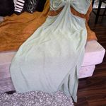 Fashion to figure New x Gabrielle Union Laha Cut-Out Sweater Dress in Sage Green Photo 5