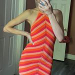 RUNAWAY THE LABEL Crochet Striped Halter Dress Photo 1