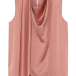 Iris & Ink The Outnets Draped Scarf Blouse Silky Satin Dusty Pink Mauve Size 4 Photo 0