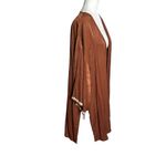 Rustydustty Bohemian Kimono Duster Cardigan Large Brown Embroidered Sleeve NEW Photo 5