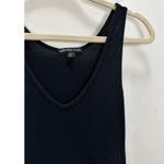 James Perse  Ribbed Knit Midi Dress Black Supima Cotton Stretch Minimalist US 0 Photo 9