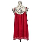 Tiare Hawaii  Red Tassel Mini Dress O/S Boho Aztec Tribal Beach Cover Up Resort Photo 4