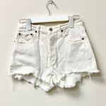 Levi's  High Waisted Slim Fit Denim Cut-Out Jean Short Chalk White Women's W28 Photo 1