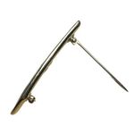 Trifari Vintage  Signed 2" Gold and Black Enamel Dress Bar Pin Photo 5