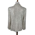 MABLE Sparkly Embellished Pearl Sequin Double Breasted Blazer Jacket Size M White Size M Photo 2