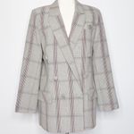 CAbi  Long Sleuth Blazer Plaid Double Breasted Jacket 8 Photo 0