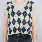 Vintage 90s ParFour Argyle Cropped Golf Sweater Vest Size M Photo 0
