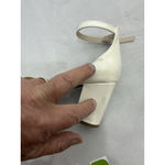 Womans Sugar Machelene Slip On Sandals 8 M White Open Toe Ankle Strap Block Heel Photo 7