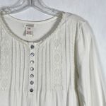 Sundance XS Top White Crochet Trim Scalloped Pearl Buttons Cottage Pioneer 290 Photo 3