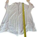 Magaschoni  White Cardigan Sweater Linen Blend Womens Size Large Lightweight Photo 6