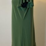 Nicole Miller 18. Solid Ruffle Short Sleeve Midi Green Dress Size Large Photo 3