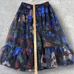 Anthropologie GEISHA DESIGNS RUFFLE FLORAL ORGANZA SKIRT SZ Petite Medium Photo 5
