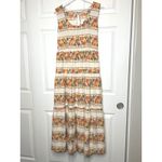 April Cornell Lillian Maxi Dress Floral Tiered Sleeveless Boho Size M White Size M Photo 1