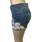 Wild Blue Sadie Robertson Collection  Crochet Lace Blue Jean Shorts Juniors 7 Photo 3