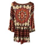 American Eagle  Women XXS Paisley Boho Romper‎ Long Bell Sleeve Colorful Beach Photo 1