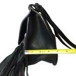 Gucci  Black Leather Front Flap Closure Bamboo & Long Black Tassels Shoulder Bag Photo 8