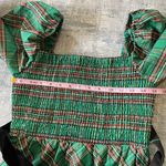 INC International Concepts Green Red Metallic Plaid Belted Midi Dress Small Photo 6