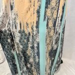 fab'rik Pastel peach and mint green mock neck border print maxi dress size small Photo 4