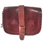 True Vintage 60's Hand Tooled Stitched Leather Crossbody Western Boho Saddle Bag Brown Photo 1