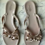 Charlotte Russe Women's Thong Sandals Size 9 Nude Studded Bow Accent Photo 4