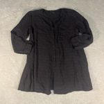 Eileen Fisher viscose linen black button front lagenlook Xs Top Blouse Photo 0