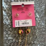 Kate Spade  Ladybug Linear Earrings NWT Gold & Red Photo 3