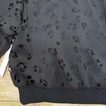 Good American NWT Laser Cut Scuba Cropped Jacket Black Leopard Mesh Full Zip Photo 11