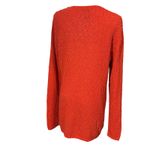 Chico's Additions by Sweater Top Textured Orange Sz 1 Med Long Sleeve V Neck Photo 4